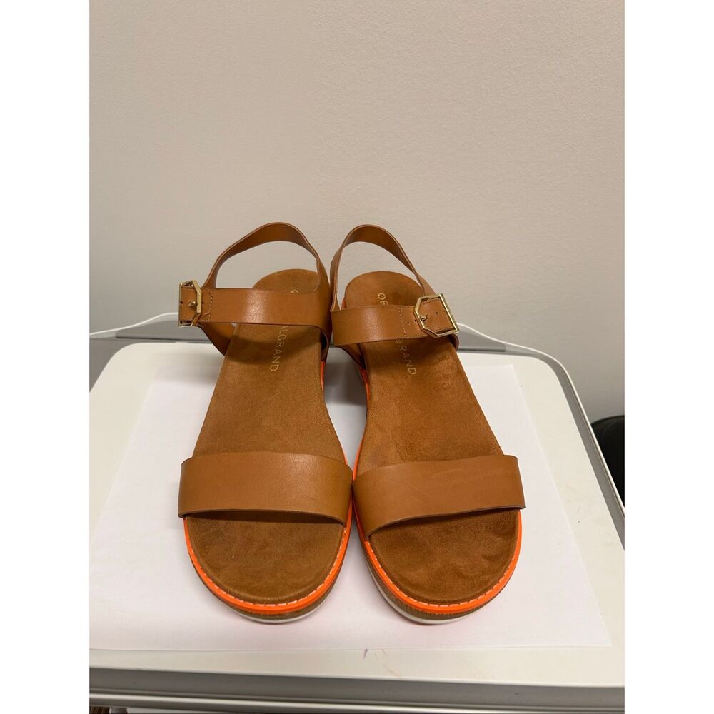 Cole Haan Original Grand Platform Wedge Sandals Size 8B Pecan Brown